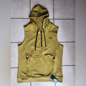 TLF league sleeveless hoodie- gold- size large men's - NWT